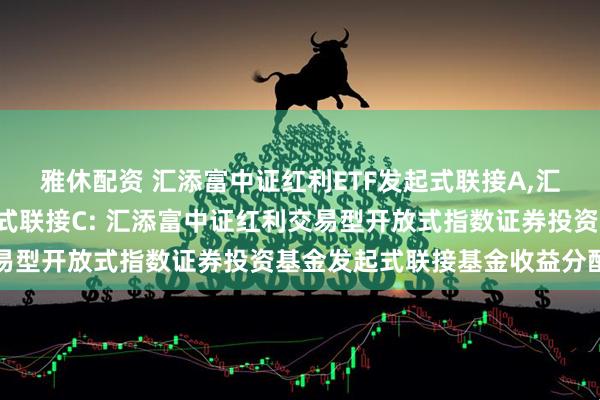 雅休配资 汇添富中证红利ETF发起式联接A,汇添富中证红利ETF发起式联接C: 汇添富中证红利交易型开放式指数证券投资基金发起式联接基金收益分配公告